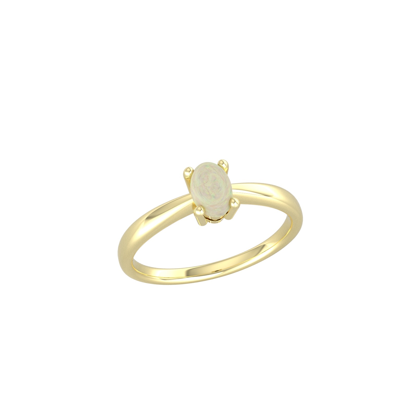 By Request 9ct Yellow Gold 4 Claw Oval Opal Ring - Ring Size J By Request 9ct Yellow Gold 4 Claw Oval Opal Ring - Ring Size J