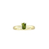 By Request 9ct Yellow Gold 4 Claw Oval Peridot Ring - Ring Size F.5