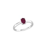 By Request 9ct White Gold 4 Claw Oval Ruby Ring - Ring Size U.5