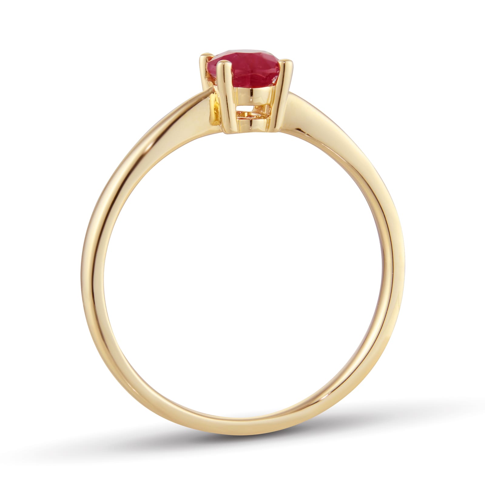By Request 9ct Yellow Gold 4 Claw Oval Ruby Ring - Ring Size G By Request 9ct Yellow Gold 4 Claw Oval Ruby Ring - Ring Size G