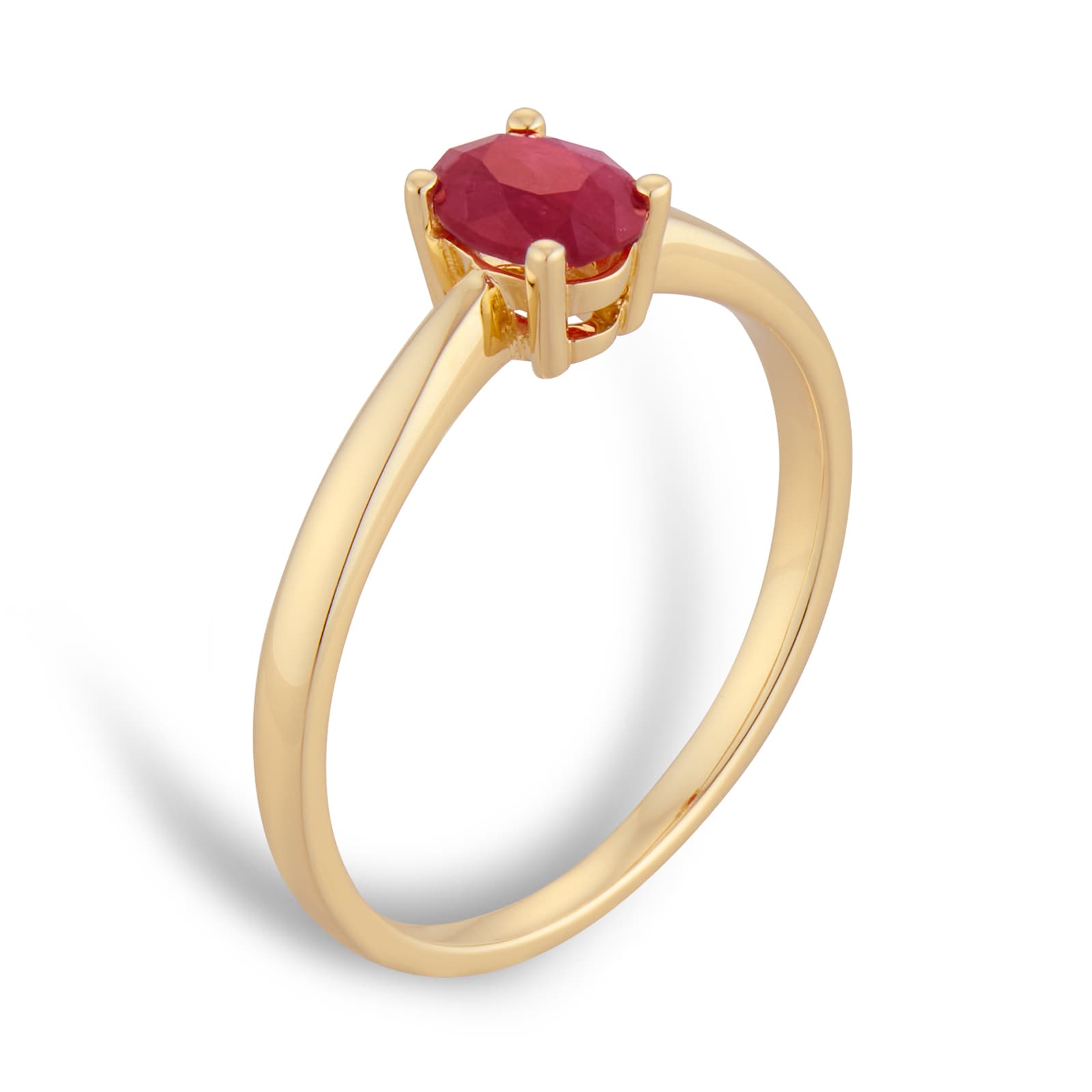By Request 9ct Yellow Gold 4 Claw Oval Ruby Ring - Ring Size G By Request 9ct Yellow Gold 4 Claw Oval Ruby Ring - Ring Size G