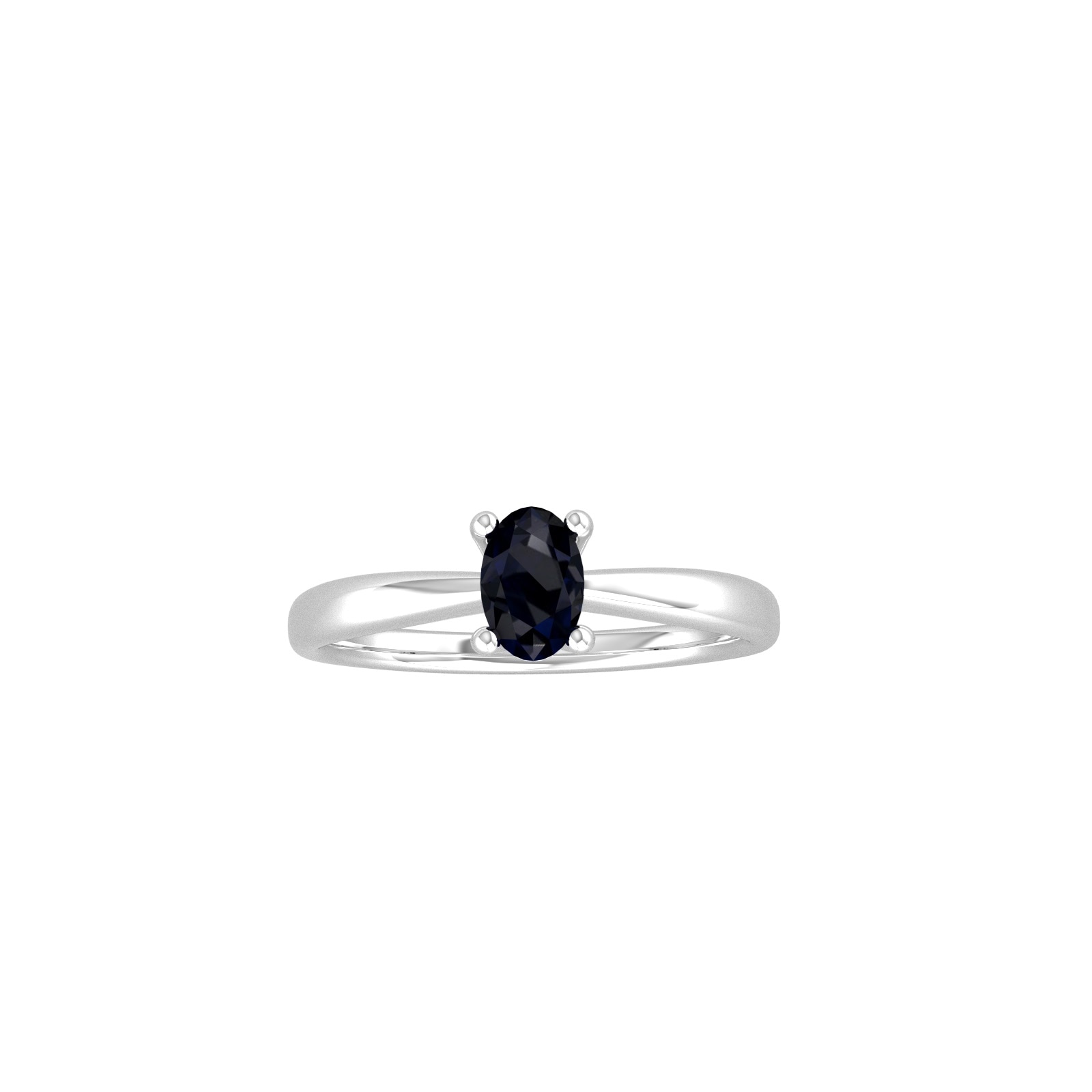 9ct White Gold 4 Claw Oval Sapphire Ring