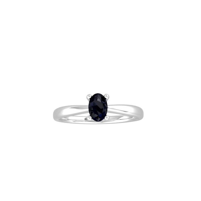 By Request 9ct White Gold 4 Claw Oval Sapphire Ring