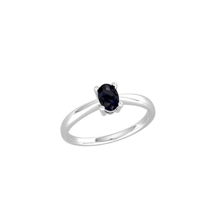 By Request 9ct White Gold 4 Claw Oval Sapphire Ring