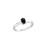 By Request 9ct White Gold 4 Claw Oval Sapphire Ring - Ring Size A