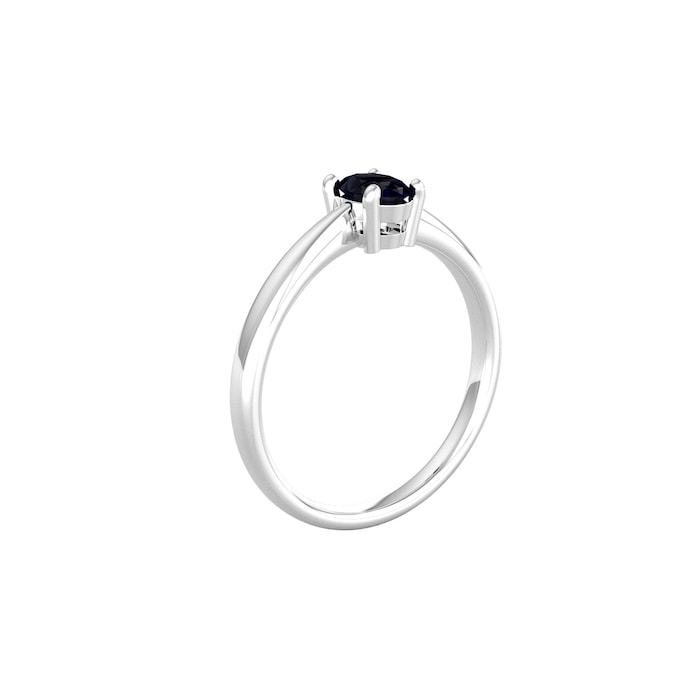 By Request 9ct White Gold 4 Claw Oval Sapphire Ring - Ring Size X.5