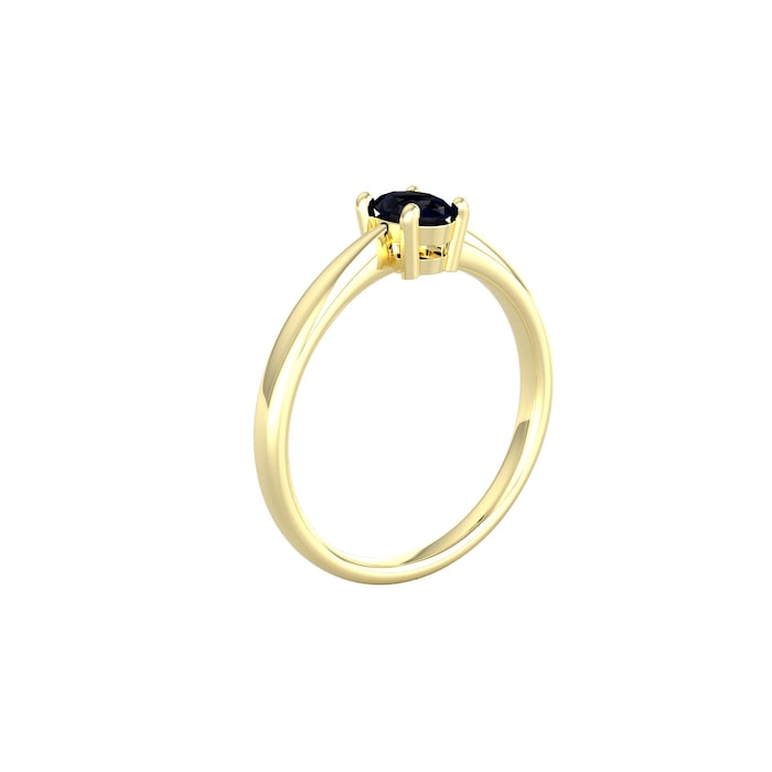 By Request 9ct Yellow Gold 4 Claw Oval Sapphire Ring - Ring Size I