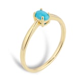 By Request 9ct Yellow Gold 4 Claw Oval Turquoise Ring
