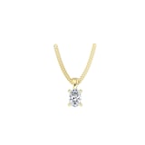 By Request 9ct Yellow Gold 4 Claw Oval Cut 0.40ct Diamond Pendant & Chain