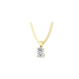 By Request 9ct Yellow Gold 4 Claw Oval Cut 0.40ct Diamond Pendant & Chain