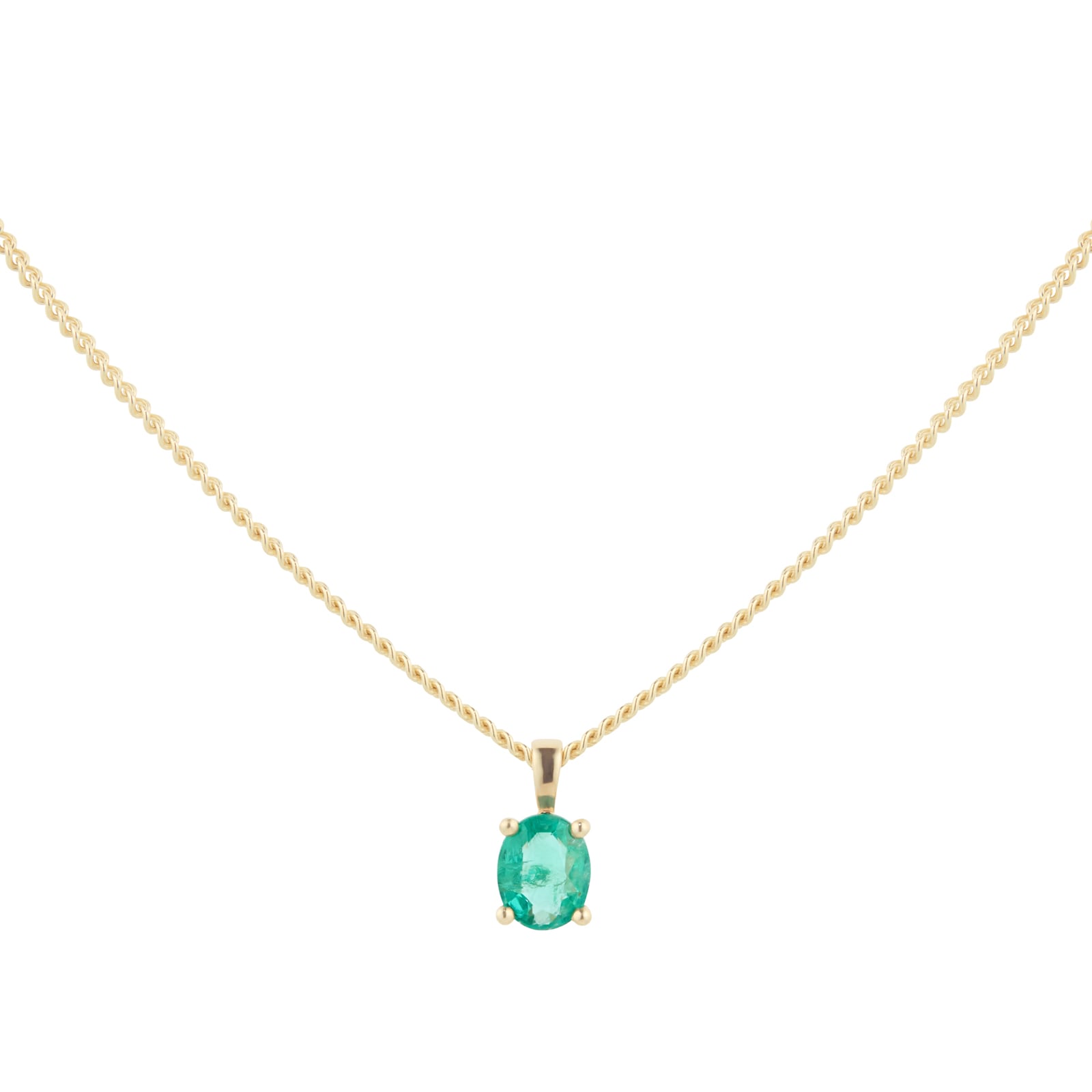 Oval hot sale emerald pendant