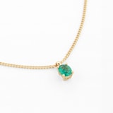 By Request 9ct Yellow Gold 4 Claw Oval Cut Emerald Pendant & Chain