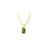 By Request 9ct Yellow Gold 4 Claw Oval Cut Peridot Pendant & Chain