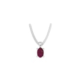 By Request 9ct White Gold 4 Claw Oval Cut Ruby Pendant & Chain