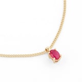 By Request 9ct Yellow Gold 4 Claw Oval Cut Ruby Pendant & Chain