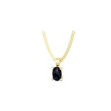 By Request 9ct Yellow Gold 4 Claw Oval Cut Sapphire Pendant & Chain