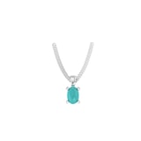 By Request 9ct White Gold 4 Claw Oval Cut Turquoise Pendant & Chain