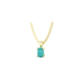 By Request 9ct Yellow Gold 4 Claw Oval Cut Turquoise Pendant & Chain