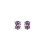 By Request 9ct White Gold 4 Claw Oval Cut Amethyst Stud Earrings