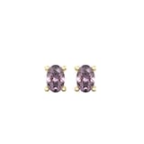 By Request 9ct Yellow Gold 4 Claw Oval Cut Amethyst Stud Earrings