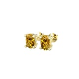 By Request 9ct Yellow Gold 4 Claw Oval Cut Citrine Stud Earrings