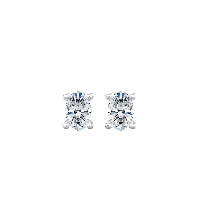 By Request 9ct White Gold 4 Claw Oval Cut 0.80ct Diamond Stud Earrings