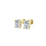 By Request 9ct Yellow Gold 4 Claw Oval Cut 0.80ct Diamond Stud Earrings