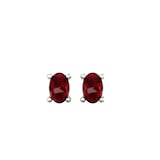 By Request 9ct White Gold 4 Claw Oval Cut Garnet Stud Earrings