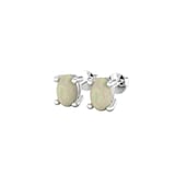 By Request 9ct White Gold 4 Claw Oval Cut Opal Stud Earrings