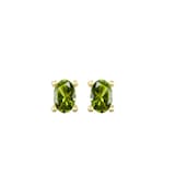 By Request 9ct Yellow Gold 4 Claw Oval Cut Peridot Stud Earrings