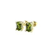 By Request 9ct Yellow Gold 4 Claw Oval Cut Peridot Stud Earrings