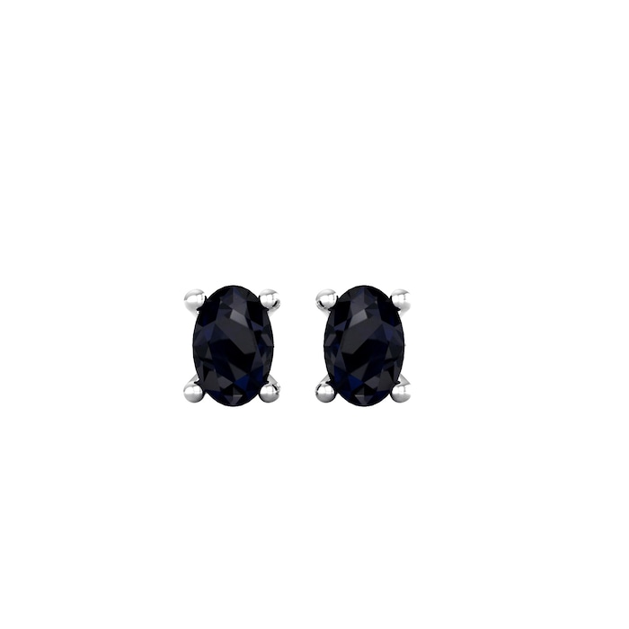 By Request 9ct White Gold 4 Claw Oval Cut Sapphire Stud Earrings