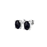 By Request 9ct White Gold 4 Claw Oval Cut Sapphire Stud Earrings