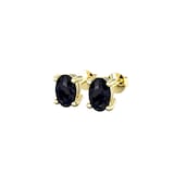 By Request 9ct Yellow Gold 4 Claw Oval Cut Sapphire Stud Earrings