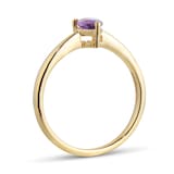 By Request 9ct Yellow Gold 4 Claw Pear Cut Amethyst Ring - Ring Size B