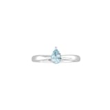 By Request 9ct White Gold 4 Claw Pear Cut Aquamarine Ring