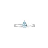 By Request 9ct White Gold 4 Claw Pear Cut Aquamarine Ring - Ring Size M