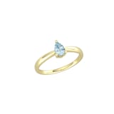 By Request 9ct Yellow Gold 4 Claw Pear Cut Aquamarine Ring - Ring Size M.5