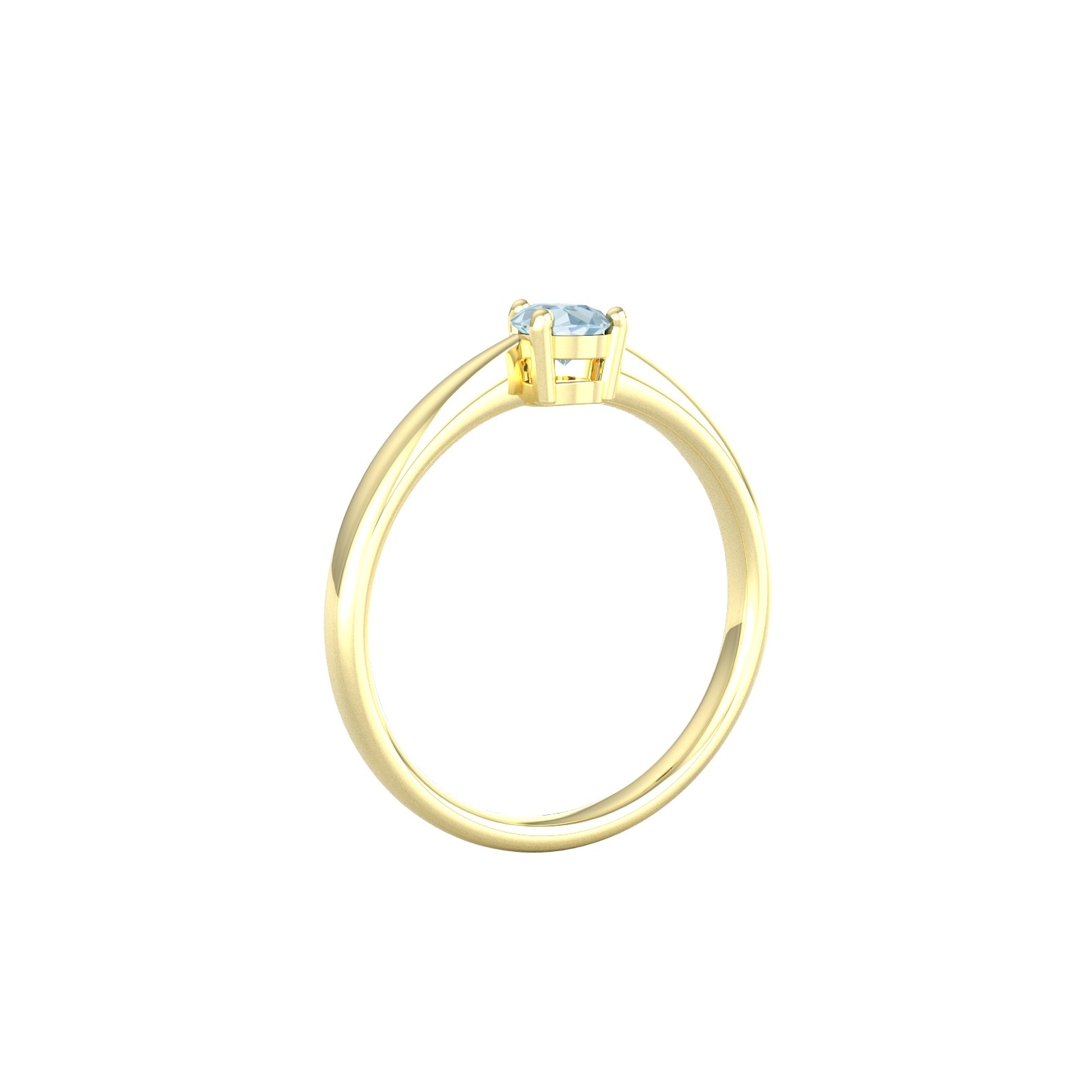 By Request 9ct Yellow Gold 4 Claw Pear Cut Aquamarine Ring - Ring Size Q.5 By Request 9ct Yellow Gold 4 Claw Pear Cut Aquamarine Ring - Ring Size Q.5