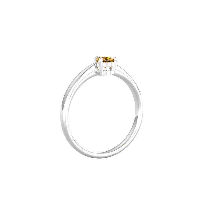 By Request 9ct White Gold 4 Claw Pear Cut Citrine Ring - Ring Size D