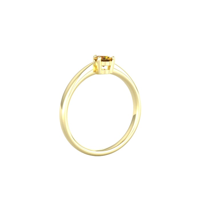 By Request 9ct Yellow Gold 4 Claw Pear Cut Citrine Ring - Ring Size A.5