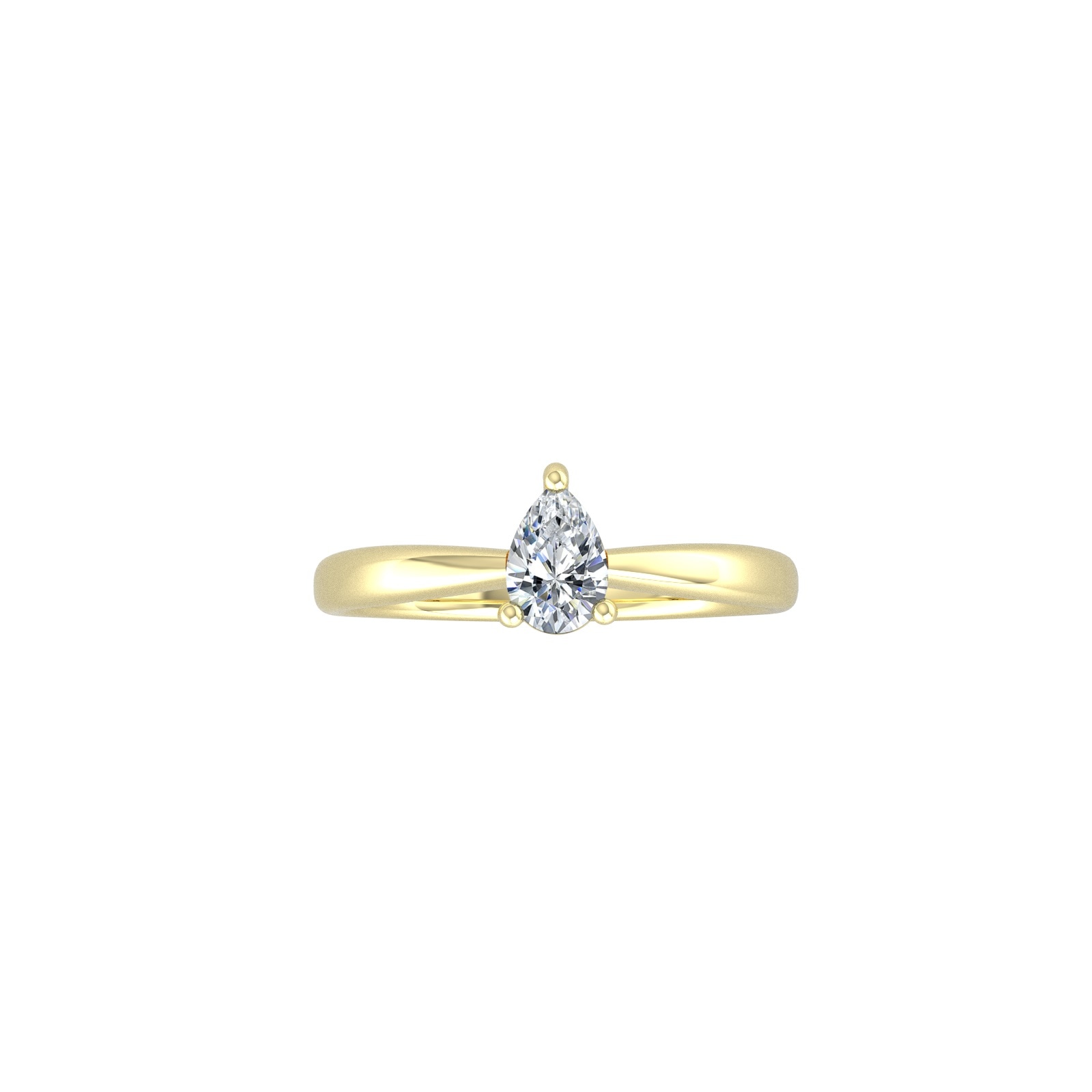 9ct Yellow Gold 4 Claw Pear Cut 0.40ct Diamond Ring