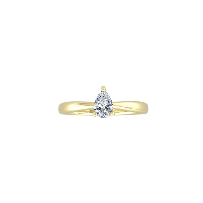 By Request 9ct Yellow Gold 4 Claw Pear Cut 0.40ct Diamond Ring