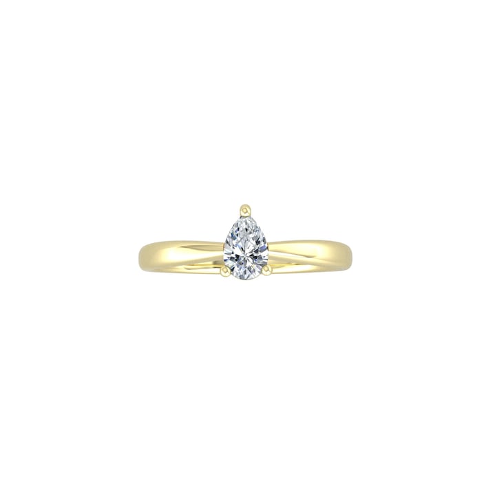 By Request 9ct Yellow Gold 4 Claw Pear Cut 0.40ct Diamond Ring - Ring Size L.5