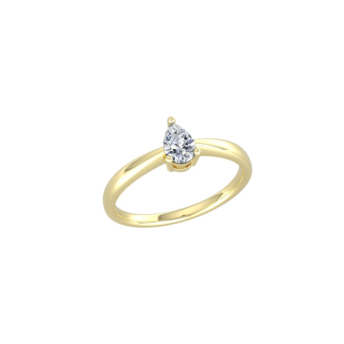 By Request 9ct Yellow Gold 4 Claw Pear Cut 0.40ct Diamond Ring - Ring Size L.5