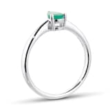 By Request 9ct White Gold 4 Claw Pear Cut Emerald Ring