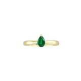 By Request 9ct Yellow Gold 4 Claw Pear Cut Emerald Ring - Ring Size L