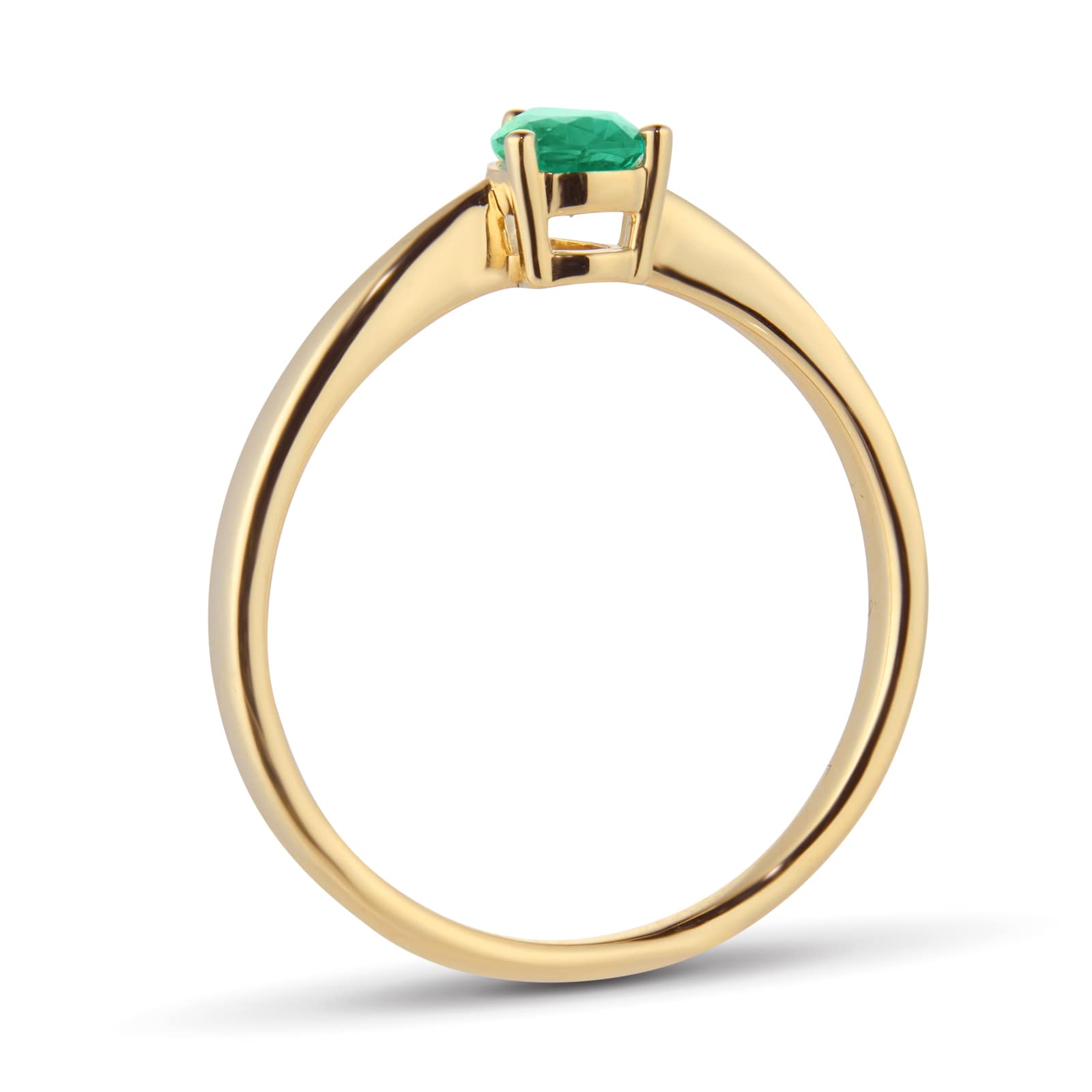 By Request 9ct Yellow Gold 4 Claw Pear Cut Emerald Ring