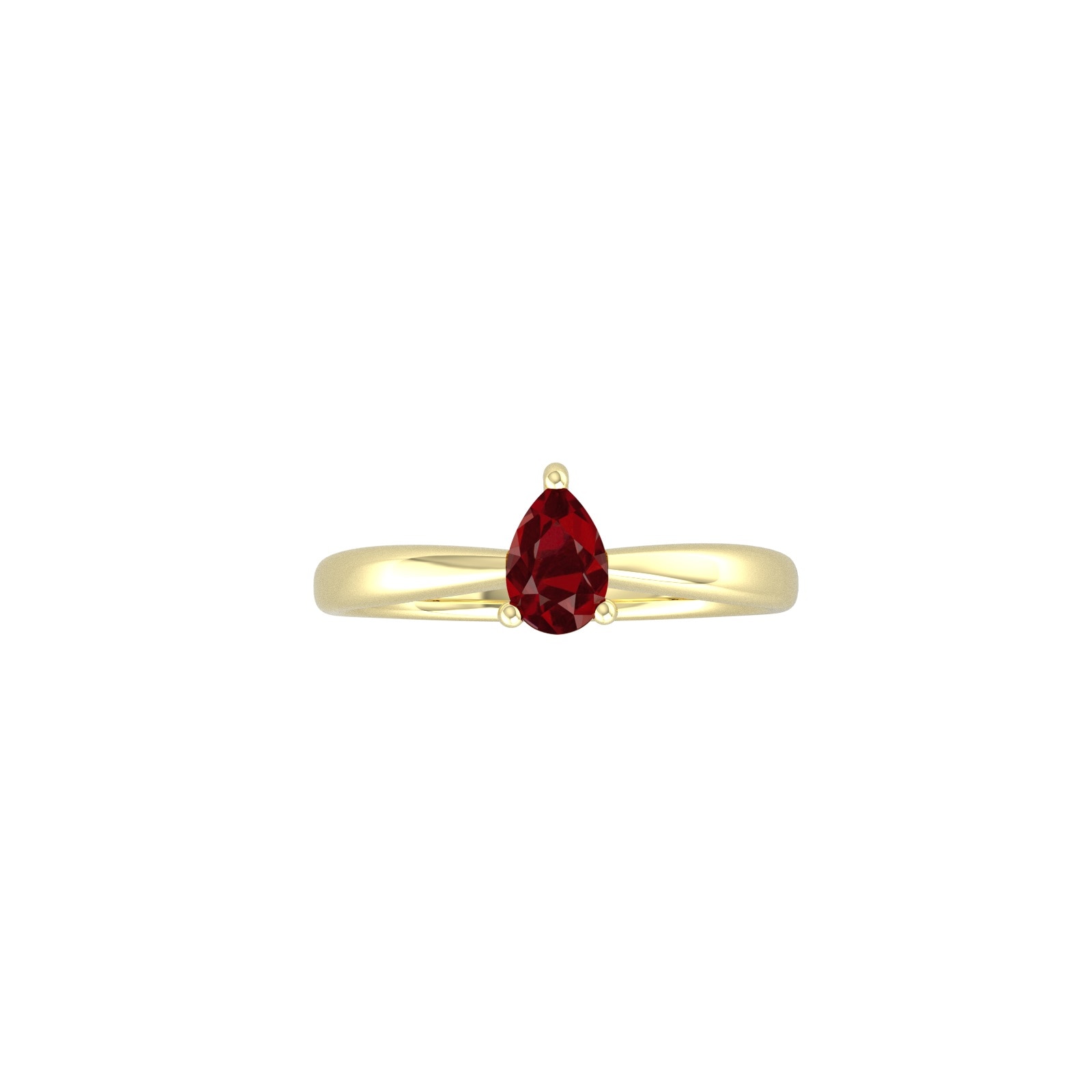 By Request 9ct Yellow Gold 4 Claw Pear Cut Garnet Ring