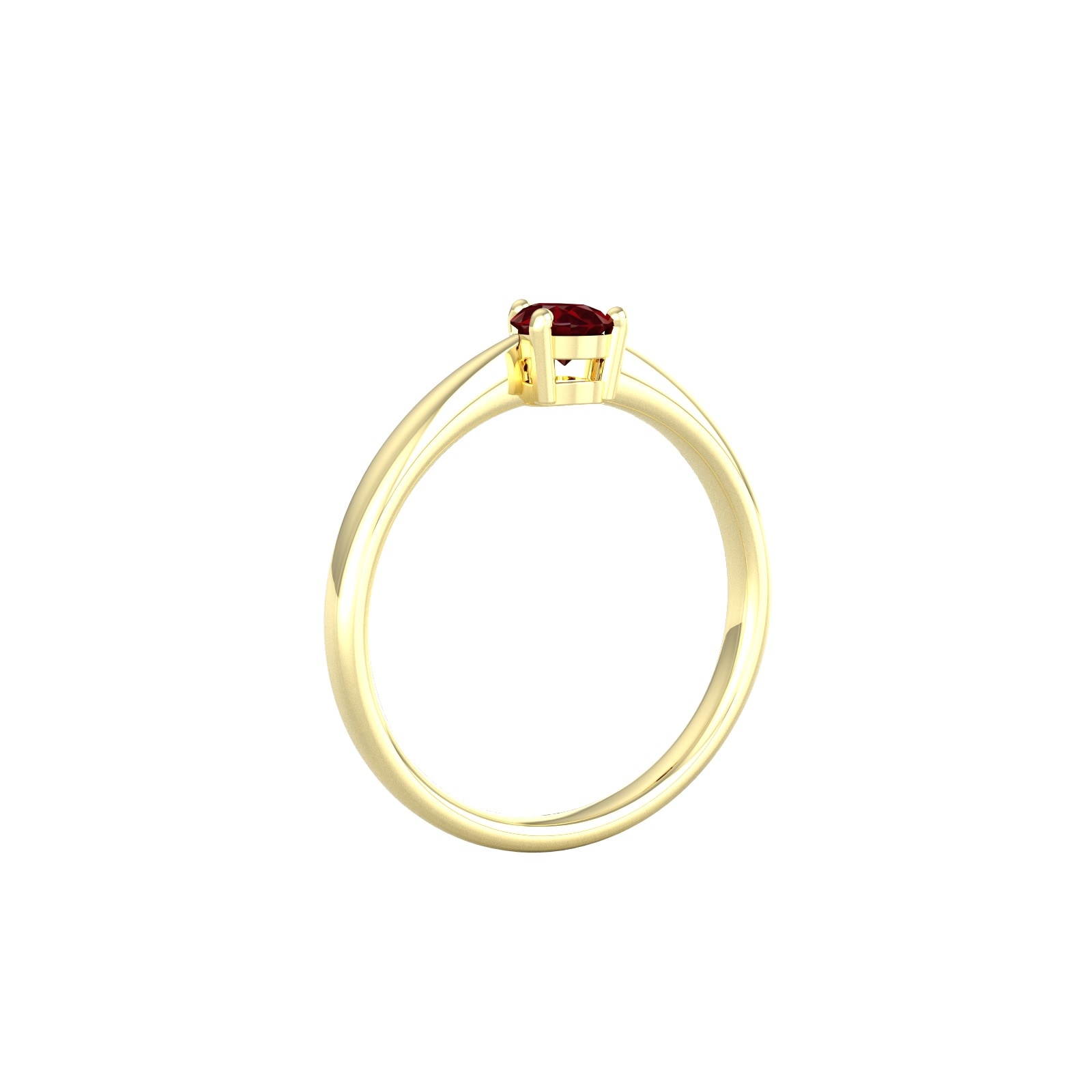 By Request 9ct Yellow Gold 4 Claw Pear Cut Garnet Ring - Ring Size H